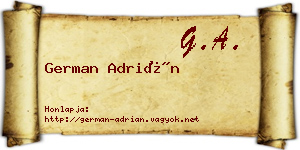 German Adrián névjegykártya
